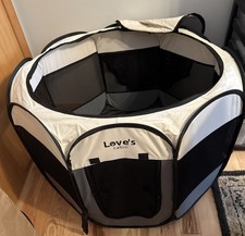 Love's Cabin Pet Playpen 30 Foldable Pop-Up Kennel with Carrying Case Zip Up