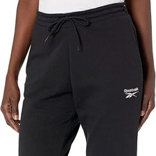 Reebok Women's Training Essentials French Terry Pants Black and Grey, NWT, Authe