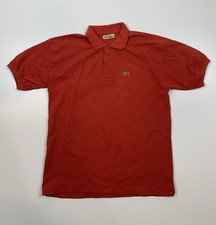 Vintage 1980s Chemise Lacoste Devanlay Polo Shirt Red Made in France Men's L