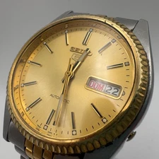 SEIKO 5 Automatic Watch 7S26-3110 Gold Dial Men's Fashion Timepiece