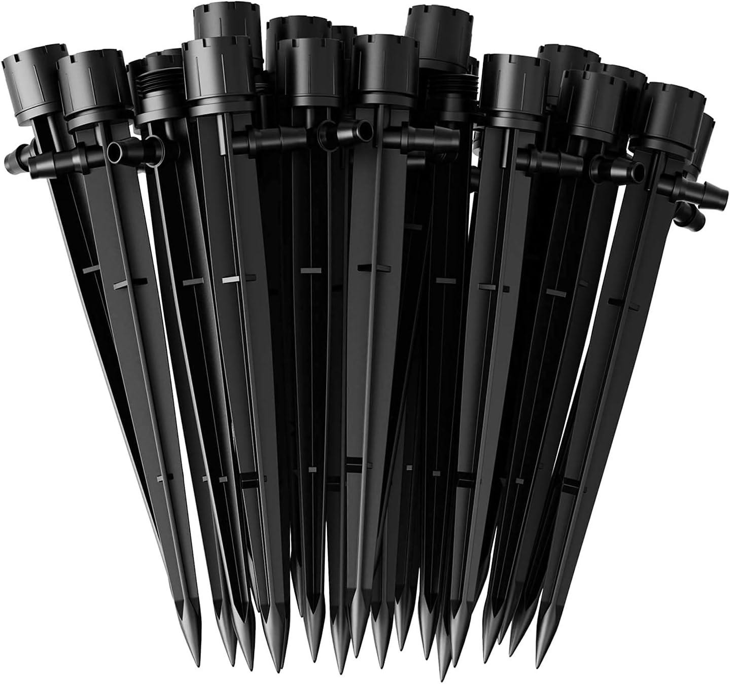 60Pcs Water Irrigation Drippers, 8 Holes Adjustable Drip Emitters Micro Flow 360