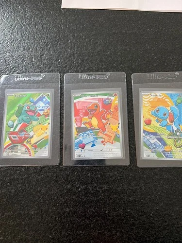bulbasaur, charmander, squirtle 1st starter promos 30th anniversary