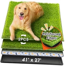  Dog Grass Pad with Tray Large, 41"x27", 2 POTTY SYSTEM-41"X27" POTTY SYSTEM