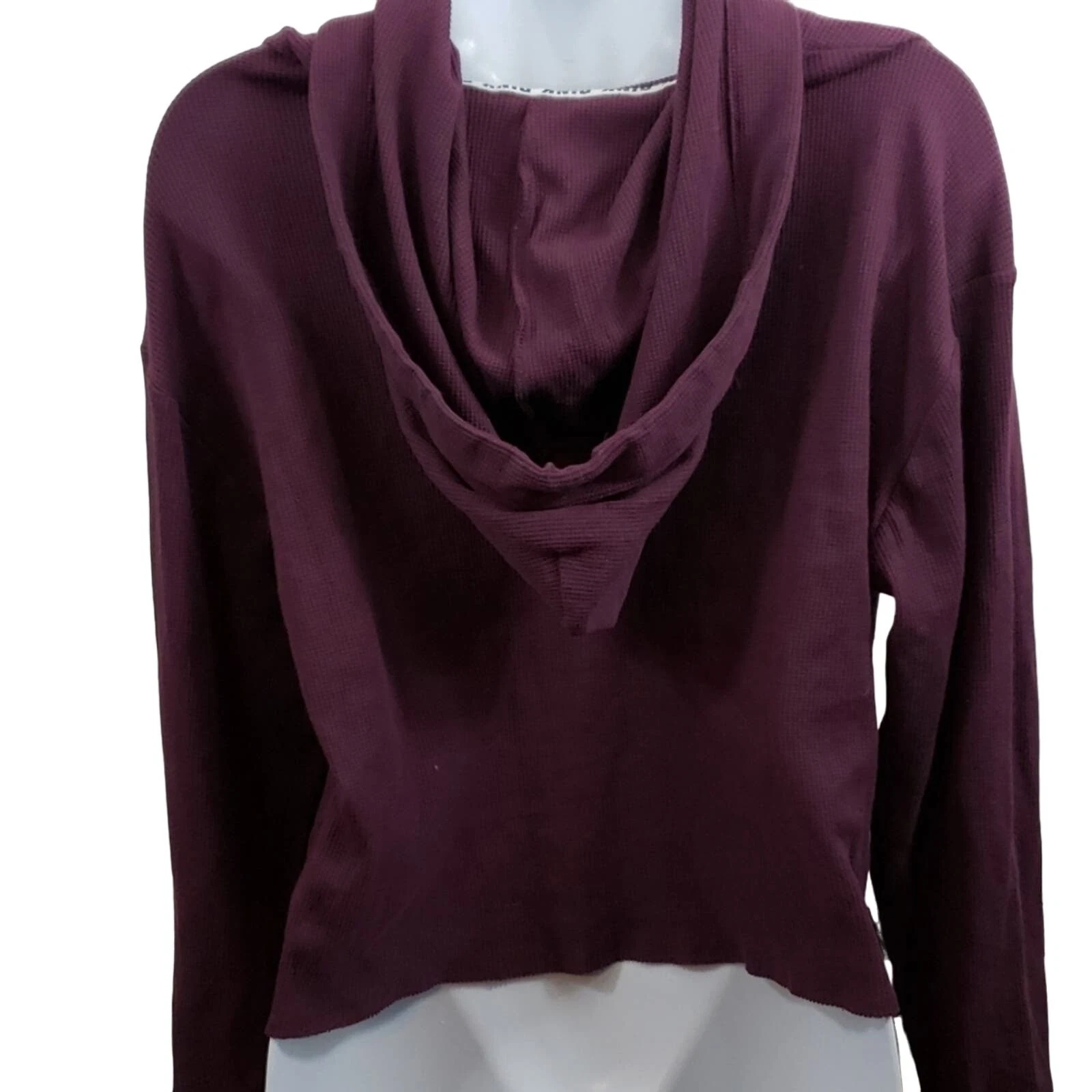 UNDERCOVER Felpa con cappuccio termica manica lunga rosa VS marrone crop taglia small