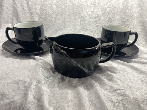 Set Of 2 NORITAKE Stoneware Cups & Saucers/ Gravy Boat DESTINATION- - Picture 1 of 10