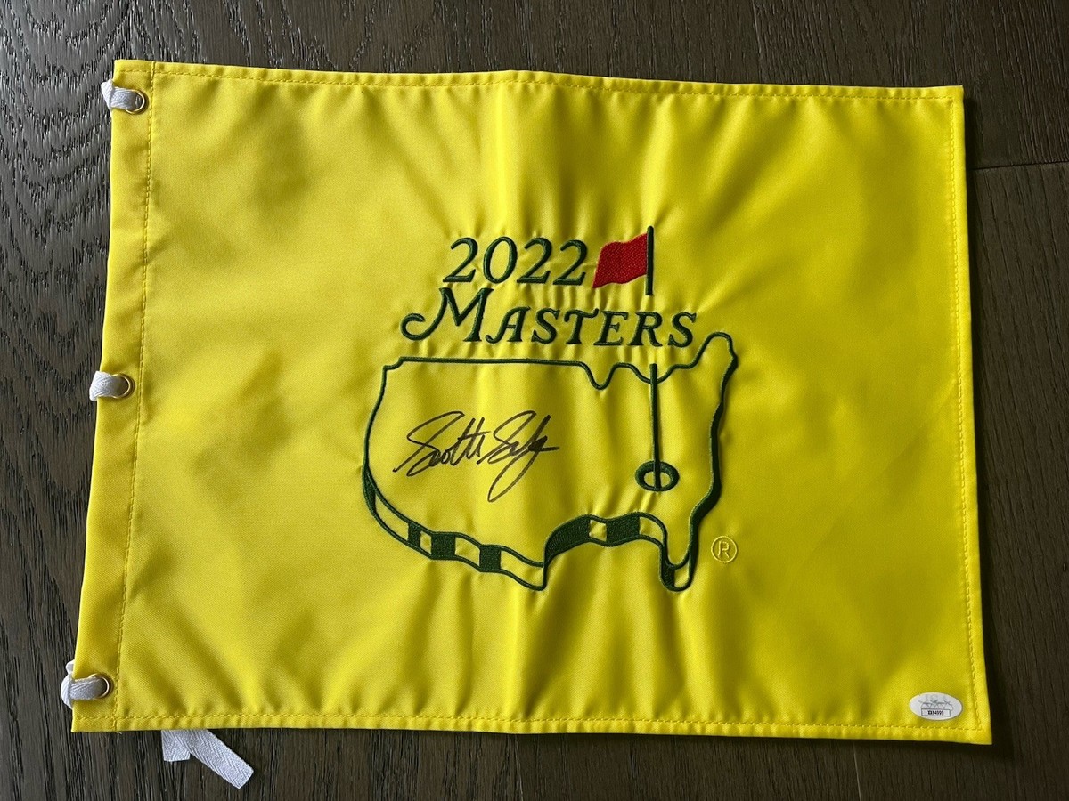 Scottie Scheffler Signed 2022 Masters Flag Augusta National JSA