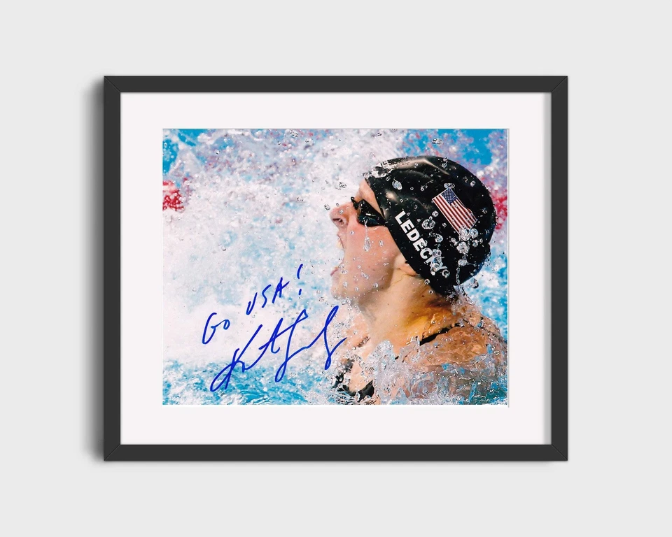 FSPRINTS Olympic Autograph Print - Katie Ledecky - Go USA Splash