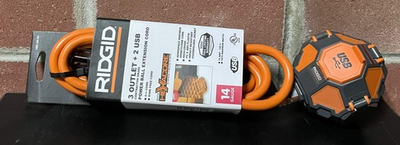 #ad #ad Ridgid Power Ball 8#x27; Extension Cord 3 Outlet 2 USB 14 Gauge 15 Amp 120 Volt $22.48