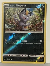 Alolan Meowth Reverse Holo 78/149 SM Base Set NM Pokemon Fast Ship