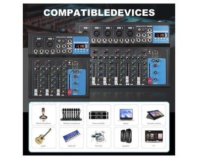 NXG GH7 4-Channel Bluetooth Mixer, 48V Phantom, USB, XLR, Open Box