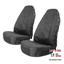 Waterproof Front Seat Covers High Back Seat Cover Bucket Seat Black - 2 Pack