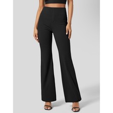 NEW Halara Flex SculpKnit Black High Waisted Flare Work Pants S Petite