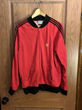 1970s Adidas Ventex Track Jacket Red Black Size XL