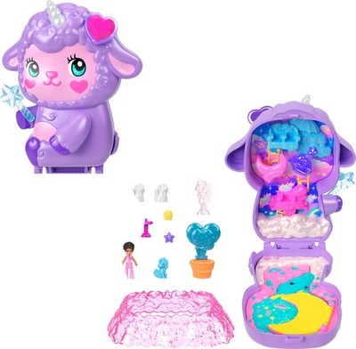 Dolls & Playset, Cozy Dreamland Lamb Compact, Travel Toy with 1 Micro Doll, P...