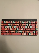 Wireless Computer Keyboard, Multi-Colored, With USB Receiver, Desktop PC