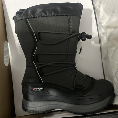 Baffin Womens Snogoose Snow Boot Black 8 charcoal brand new 