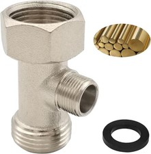Bidet T Adapter Used to Connect Toilet Tank 7/8 x 7/8 x 3/8 ,Metal T Va