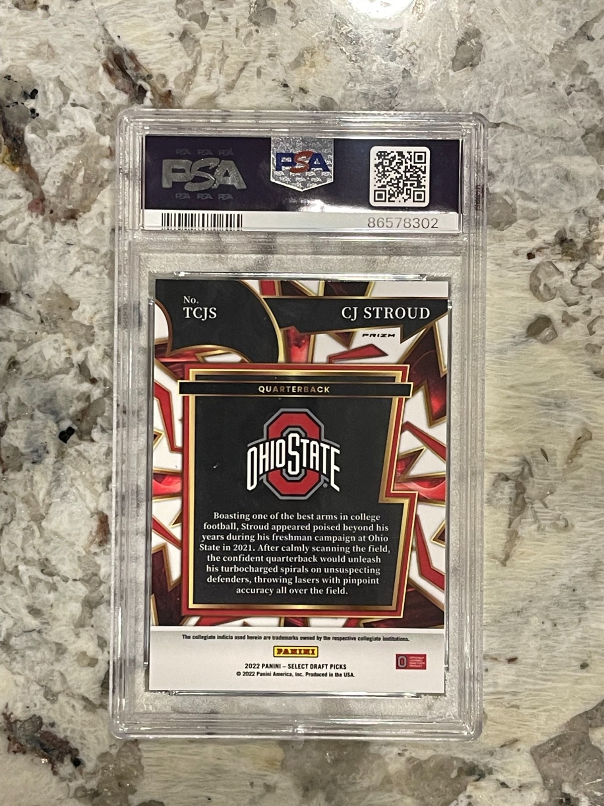 2022 Select Draft Picks CJ Stroud Turbocharged Silver Prizm PSA 10 *302 view 2