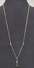 Vintage Marked 925 Italy Purple Amber Crystal Y Necklace — photo 3