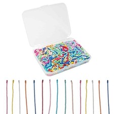 100PCS 4.72 Inch Ball Chain Keychain, 2.4mm Metal Bead Chains with Mixed Color