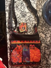 Laurel Burch Feline Friends Cat Novelty Crossbody Small Bag Canvas New