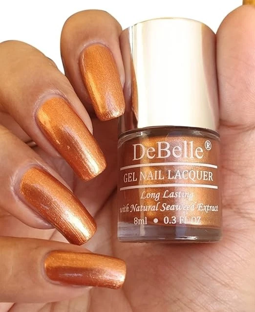 DeBelle Gel Nail Polish Rustique Copper (Rose Gold Copper), 8 ml - Enriched with