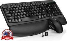 Combo de teclado y rat n inal mbricos con reposamanos de piel suave integrado