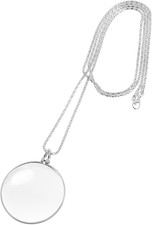 5X Magnifier Monocle Lens Necklace Glass Lens Magnifying Pendant Necklace