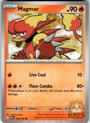 Magmar 126/165 Common 151 Pokemon Near Mint