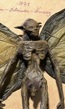 Woodland Nature Demon Specimen in Wooden Shadow Box  with knife & mushroom 