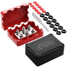 Joinfworld Heavy Duty 500A Bus Bar Waterproof Power Distribution Block with 4