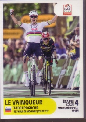 STICKER PANINI TOUR DE FRANCE 2025 TADEJ POGACAR ETAPPE 4 # T4