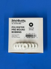 White Polyester Prewound Bobbin Thread, 144pcs, 145 yds, Size L, Sideless