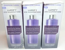 3x Bausch+Lomb LUMIFY Eye Illuminations 3 in 1 Micellar Cleansing Water 5.4 oz