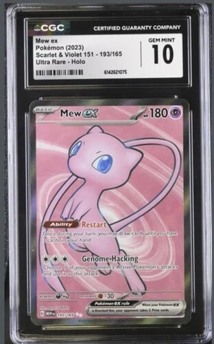 Mew ex 193/165 Ultra Rare Holo Full Art Pokemon TCG Scarlet & Violet 151 CGC 10