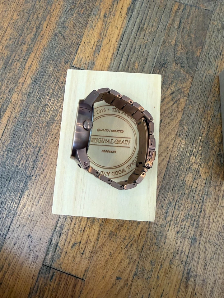 Reloj Hombre Original Grano Madera y Acero con Caja y Eslabones Extra  Foto 3 de 4