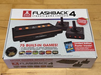 Atari Flashback 4 Retro Konsole   75 Spiele integriert   NEU   mit 2 Joysticks