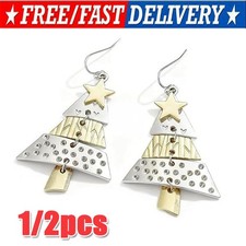 Fashion Alloy Christmas Tree Earrings Drop Dangle Women Party Jewelry New
