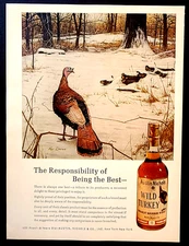 Wild Turkey Bourbon Whiskey Original 1970 Vintage Print Ad