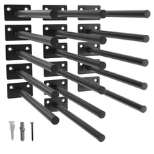 Floating Shelf Bracket 8 Inch Hidden Support for Wood Black 16 Pack