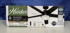 Hunter 51314 Aerodyne 52" Indoor Matte Black Smart Ceiling Fan + Light Kit