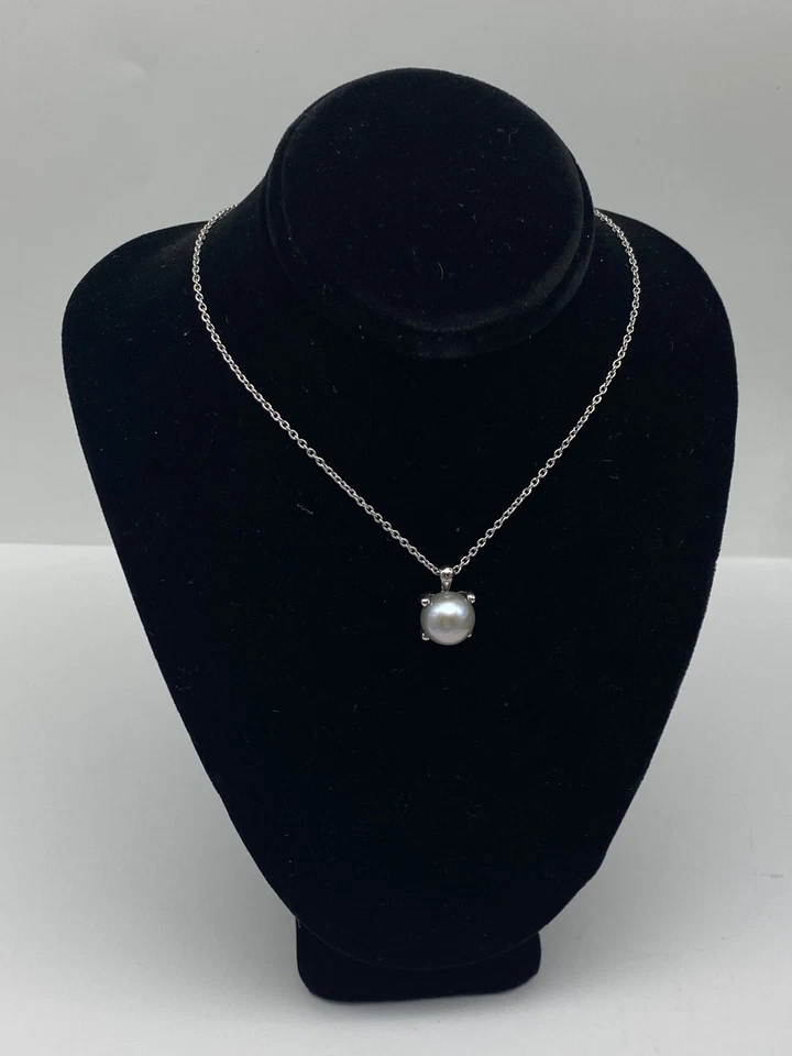 Collar colgante Honora tono plata gris FW perla 4,1 g Foto 2 de 4