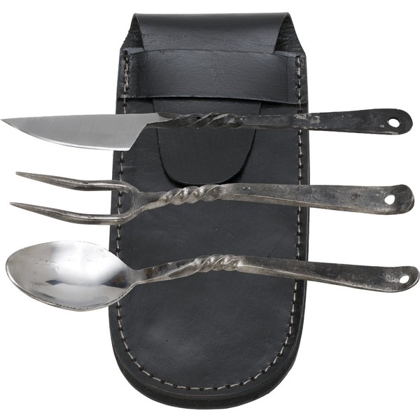 Haller Scottish Feasting Besteckset Mittelalter Gabel Messer LöFfel Etui 81536-image