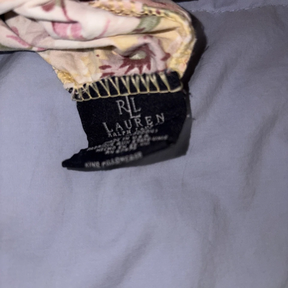 Juego de 2 fundas de almohada Ralph Lauren KING Sophie floral sobre amarillo de colección Foto 3 de 3