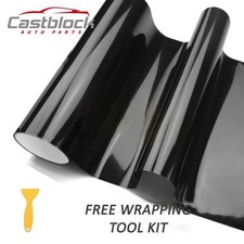 12x78 Gloss Dark Black Smoke Headlight Taillight Fog Light Tint Film Vinyl