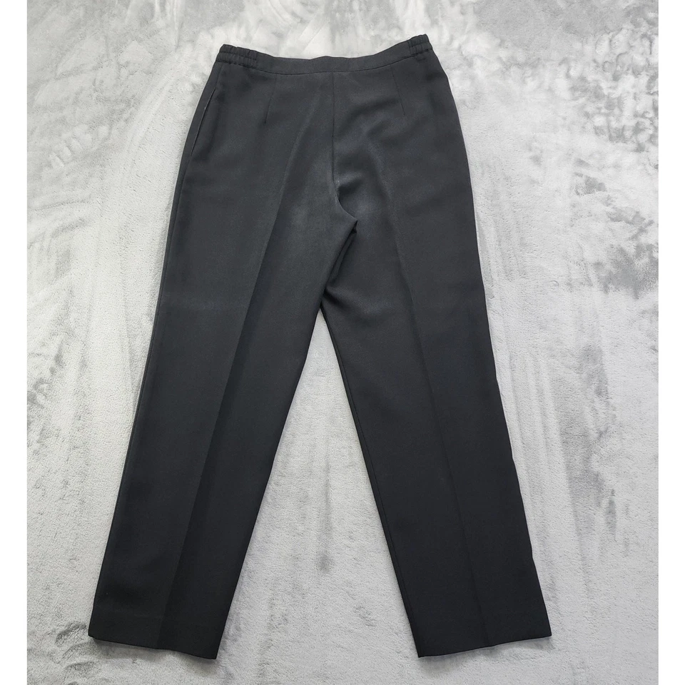 Pantalones Orvis vintage para mujer talla 12 negros tiro alto pierna cónica oficina preppy Foto 2 de 4