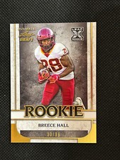BREECE HALL 2022 Leaf Ultimate Draft Rookies Gold Rookie Card 33/99 Jets