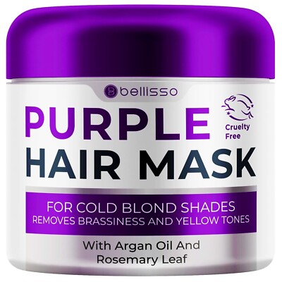 Purple Hair Mask - Deep Conditioner and Toner for Blonde Brassy Hair  -    