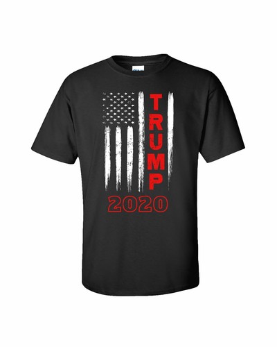 Politisch Trump 2020 Amerikanische Flagge Erwachsene Kurzarm T-Shirt - Picture 5 of 7
