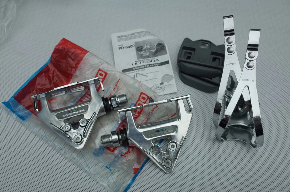 NOS NIB Shimano PD-6400 600 Ultegra Pedals Cleats Toe Clips